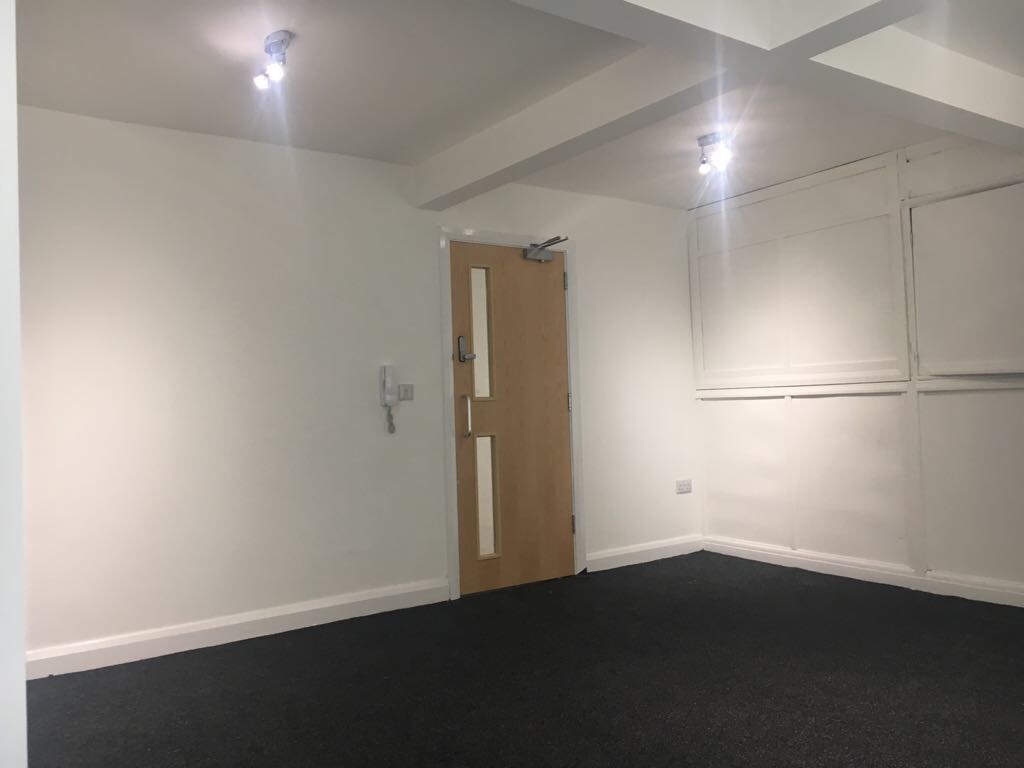 Closed office door in the corridor